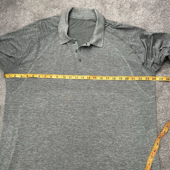 Lululemon Metal Vent Tech Polo Short Sleeve XXL/2XL Grey Mesh Golf Casual Work - Picture 4 of 8